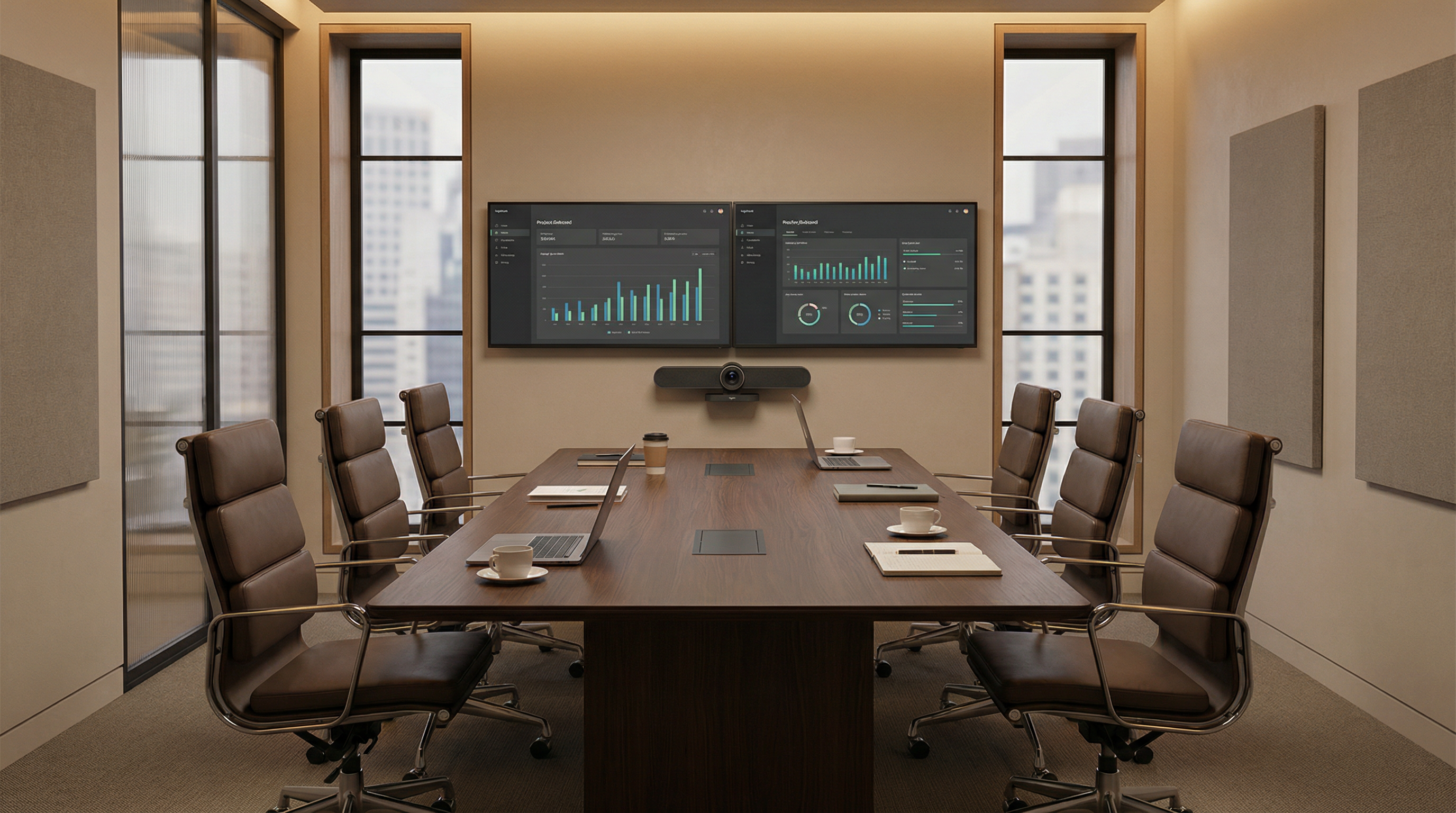 雙螢幕中型會議室